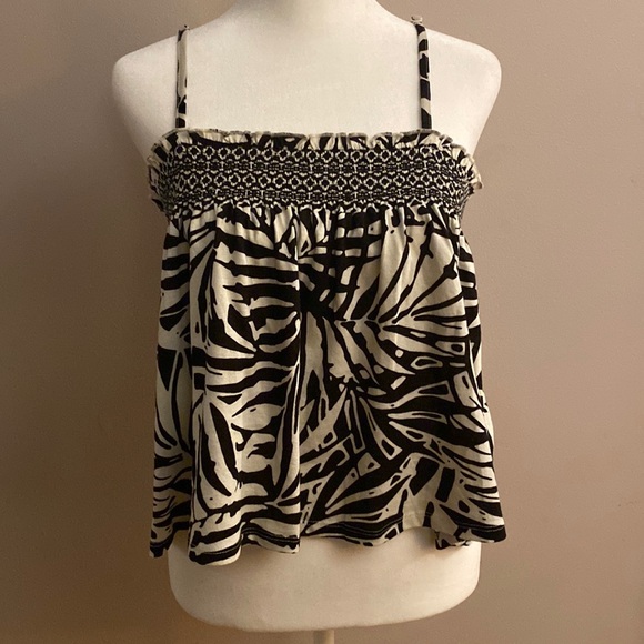 Patrons of Peace Tops - Patrons of Peace Graphic Black and White Babydoll Tank